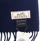 Hermes Rectoverso 01 Cashmere Marine Navy Scarf Ocean — view 6