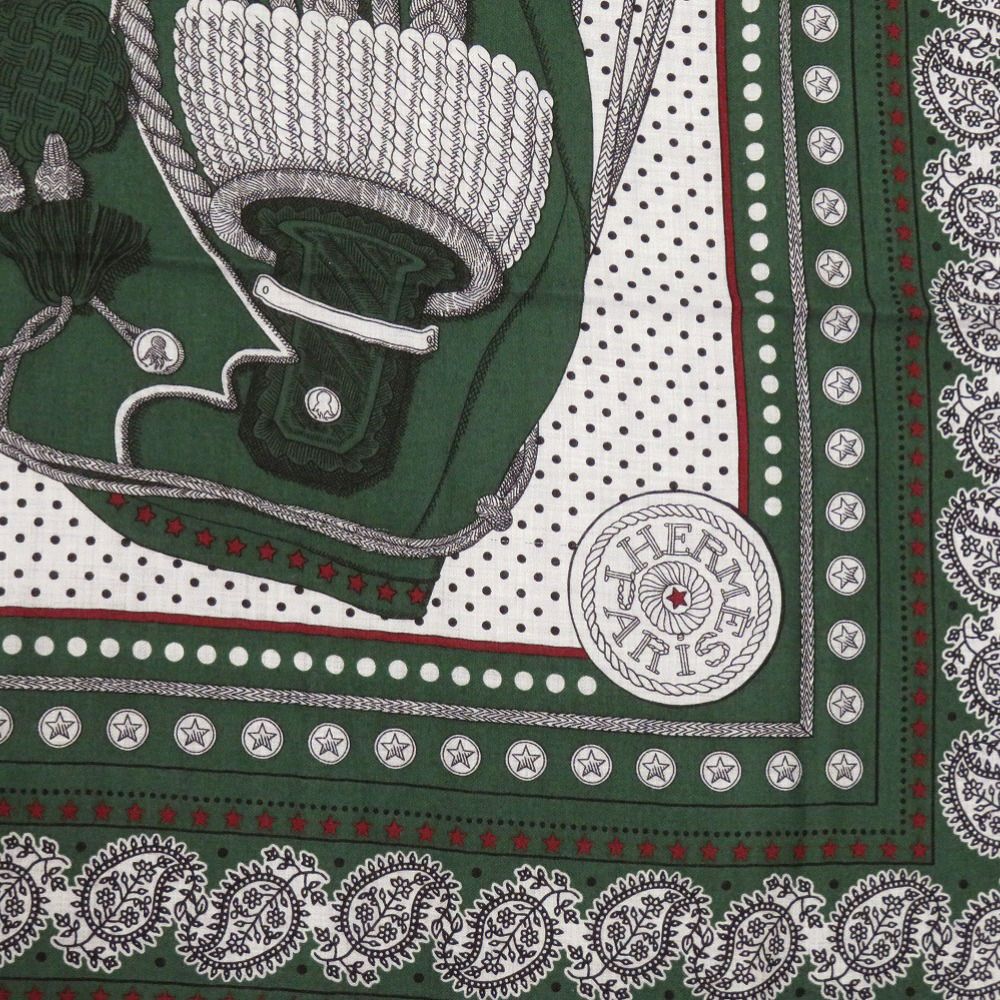 Hermes Carre Zouaves Et Dragons Cashmere Silk Verloden Gold Green Bold — view 2