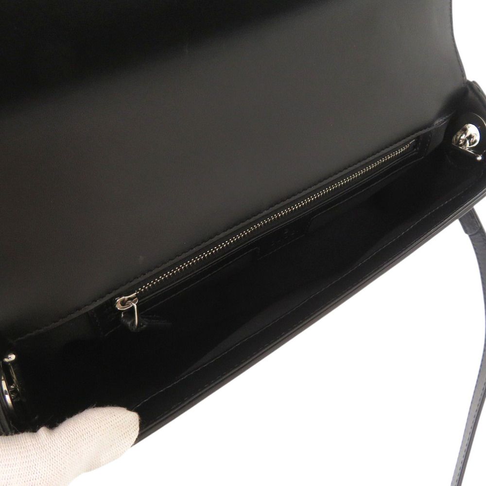 Gucci Double Leather Black Shoulder Bag — view 7