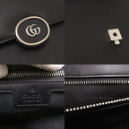Gucci Double Leather Black Shoulder Bag — view 8