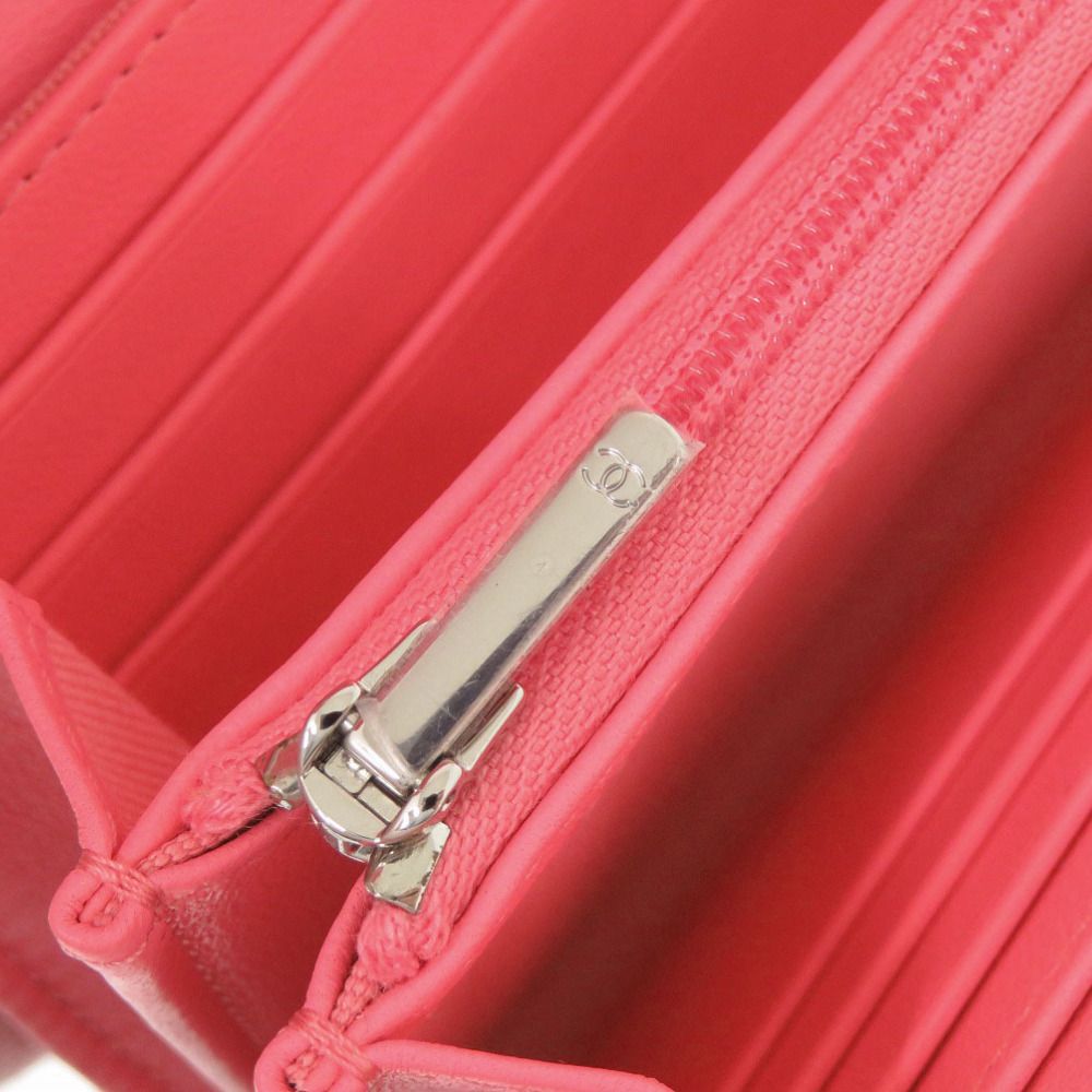 Chanel Star CC Logo Quilted Lambskin Pink Wallet — view 7