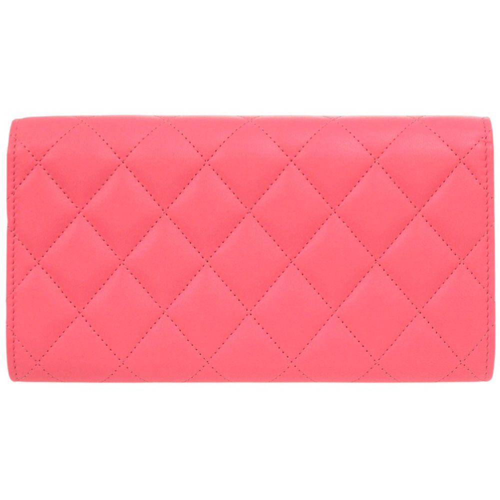 Chanel Star CC Logo Quilted Lambskin Pink Wallet — view 3