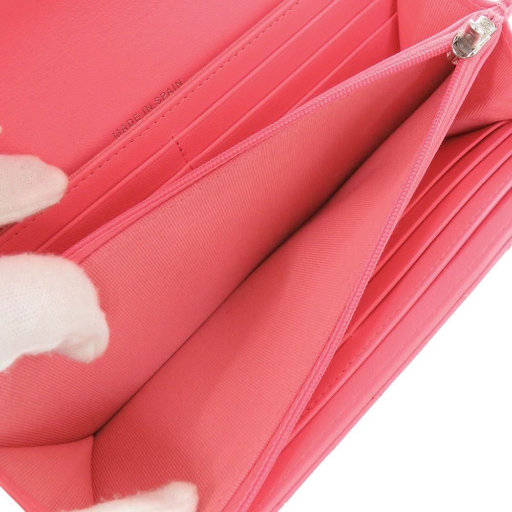 Chanel Star CC Logo Quilted Lambskin Pink Wallet — view 6