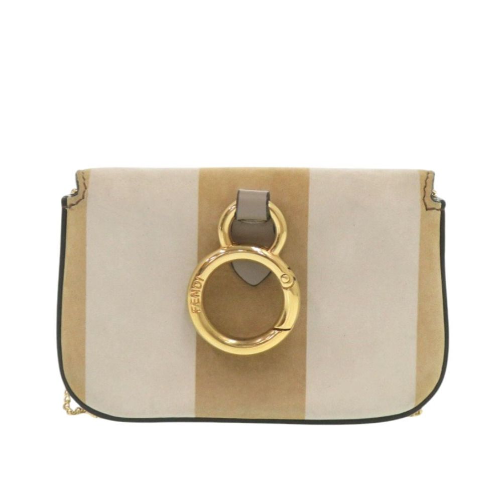 Fendi Nano Bucket Suede Beige Mini Chain Shoulder Bag Charm — view 2