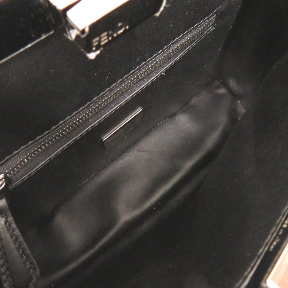 Fendi Mini Peekaboo Patent Leather Black Red 2-Way Shoulder Bag — view 7