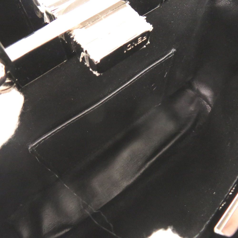 Fendi Mini Peekaboo Patent Leather Black Red 2-Way Shoulder Bag — view 8