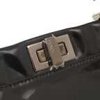 Fendi Mini Peekaboo Patent Leather Black Red 2-Way Shoulder Bag — view 9