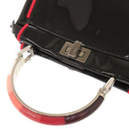 Fendi Mini Peekaboo Patent Leather Black Red 2-Way Shoulder Bag — view 5