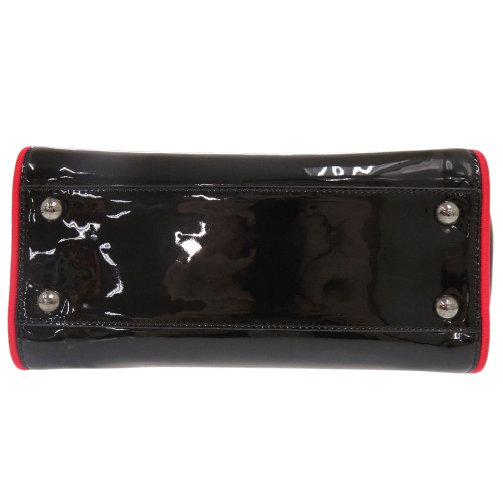 Fendi Mini Peekaboo Patent Leather Black Red 2-Way Shoulder Bag — view 3