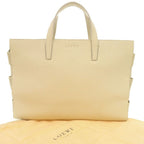 Loewe Logo Leather Ivory Tote — view 2