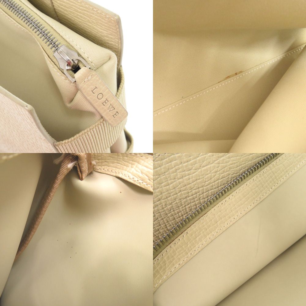 Loewe Logo Leather Ivory Tote — view 9