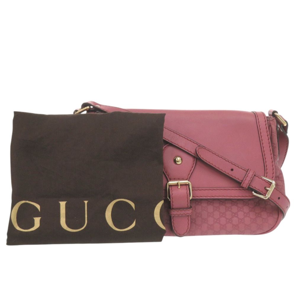 Gucci Ski Micro Guccissima Leather Pink Shoulder Bag — view 2