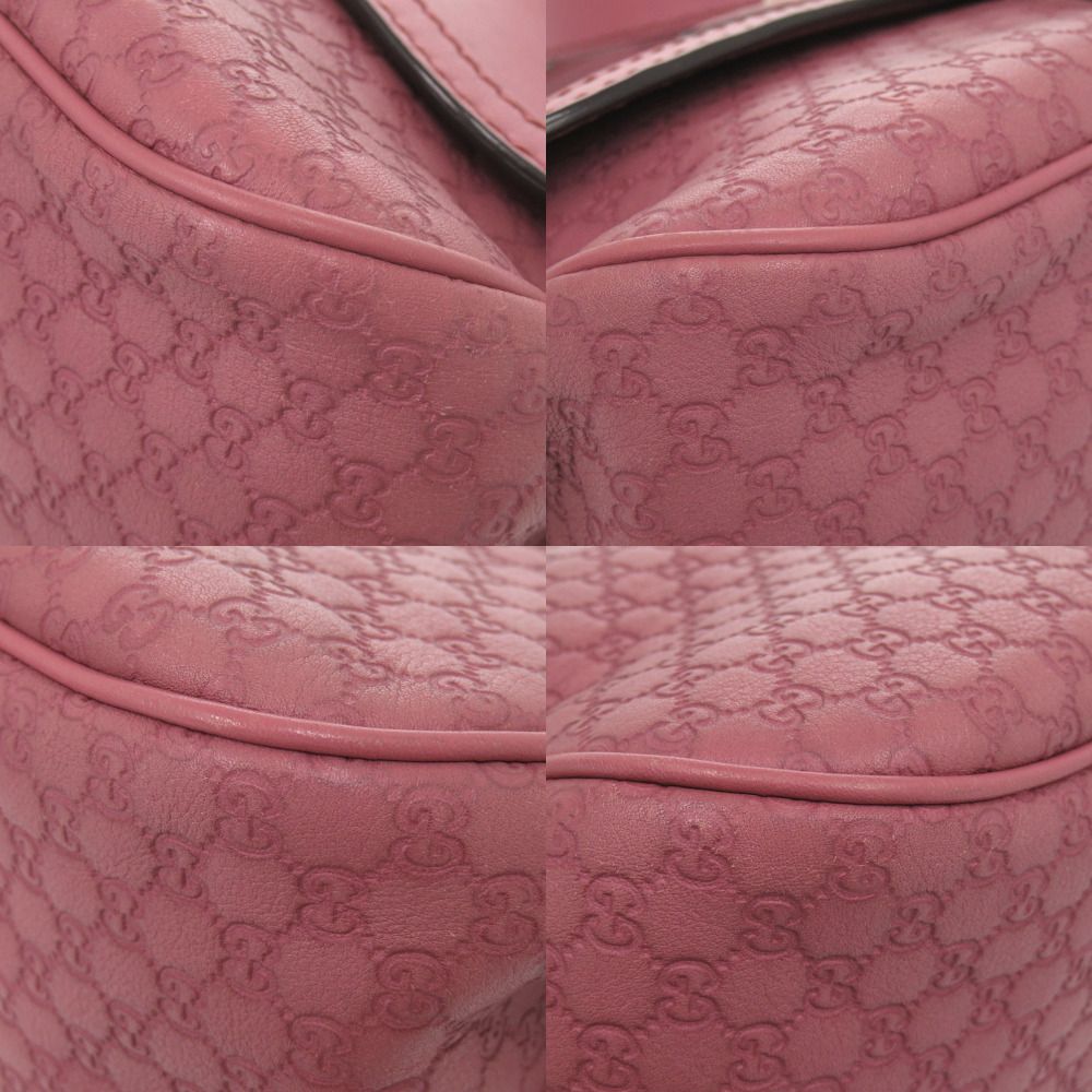 Gucci Ski Micro Guccissima Leather Pink Shoulder Bag — view 4