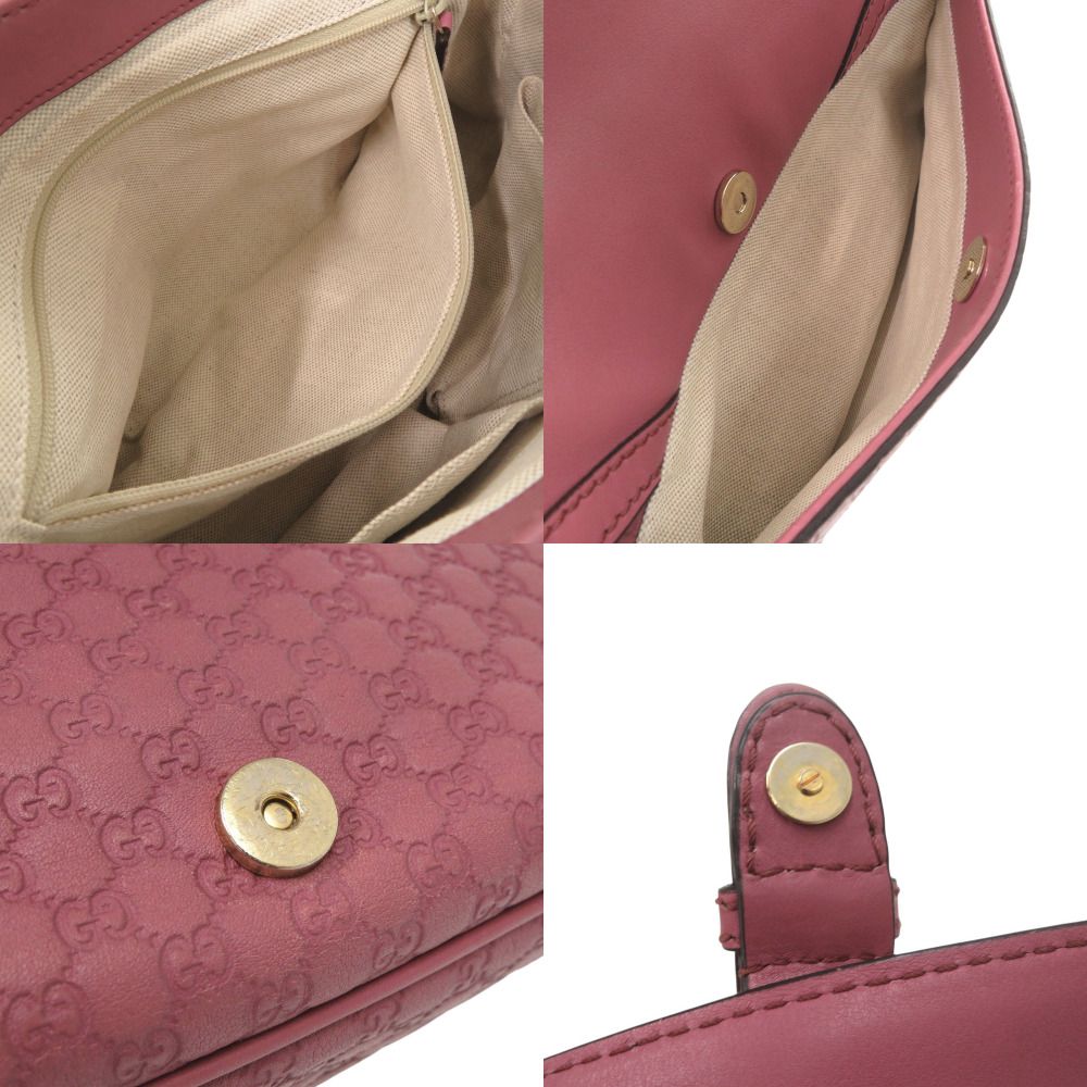 Gucci Ski Micro Guccissima Leather Pink Shoulder Bag — view 8