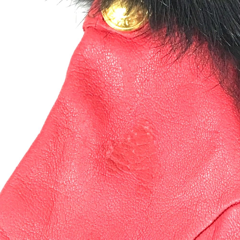 Hermes Gloves Fur Leather Red — view 5