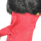 Hermes Gloves Fur Leather Red — view 3