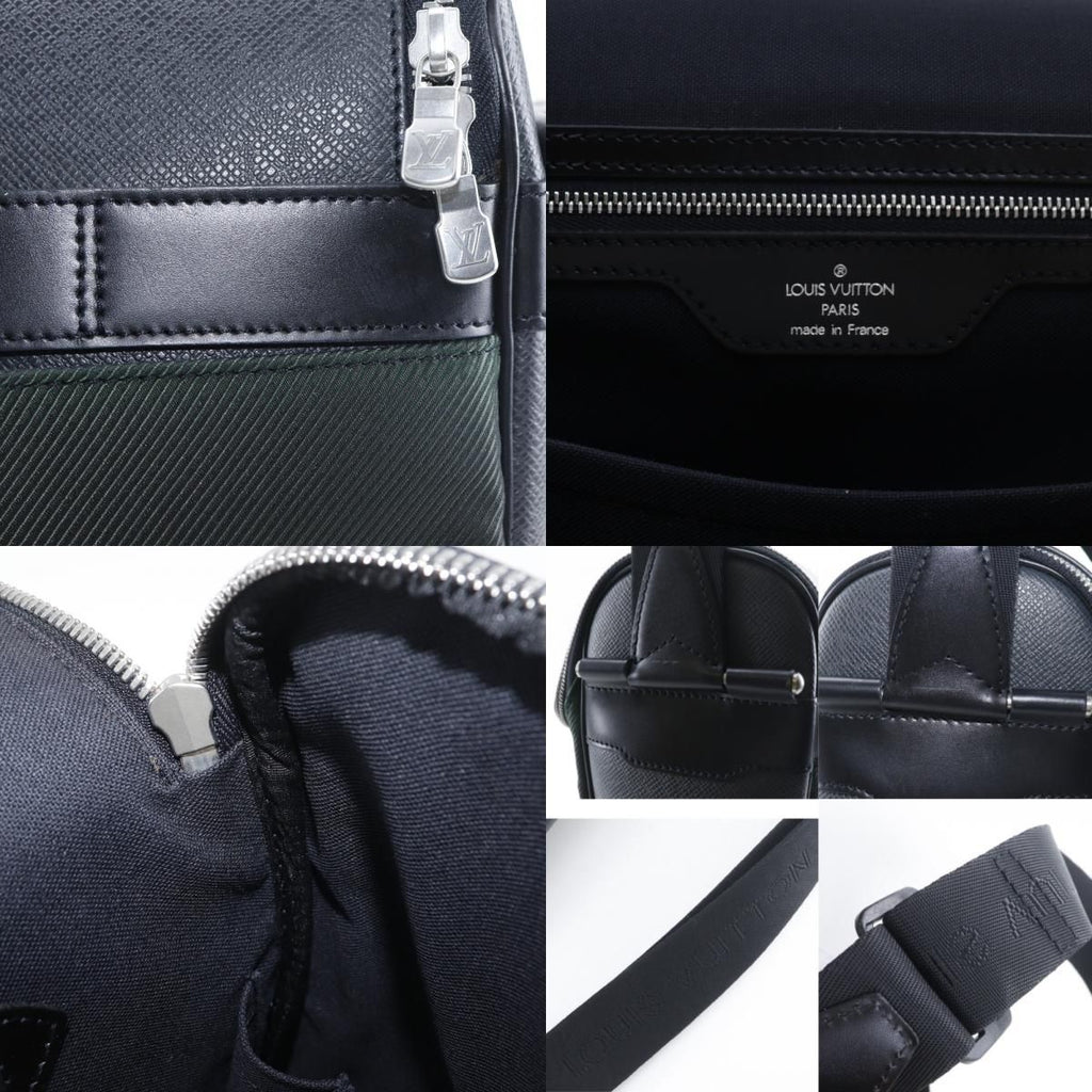 Louis Vuitton Thai Mir Taiga Nylon Canvas Ardoise Black Shoulder Bag — view 9