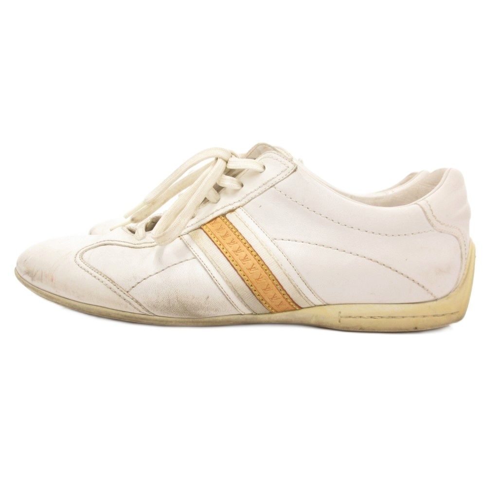 Louis Vuitton German Trainer Sneakers Shoes Low Cut Leather Logo 6.5 White — view 3