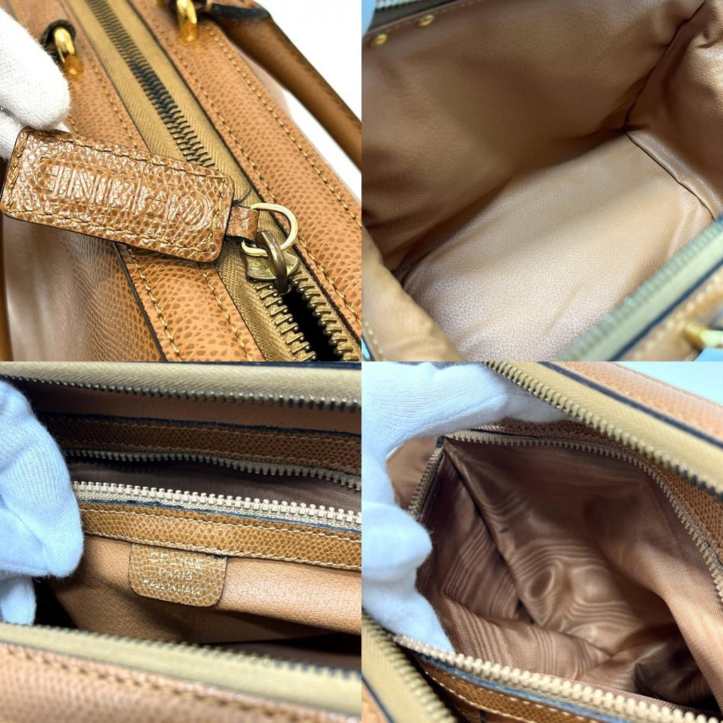 Celine Boston Bag Leather Brown X — view 8
