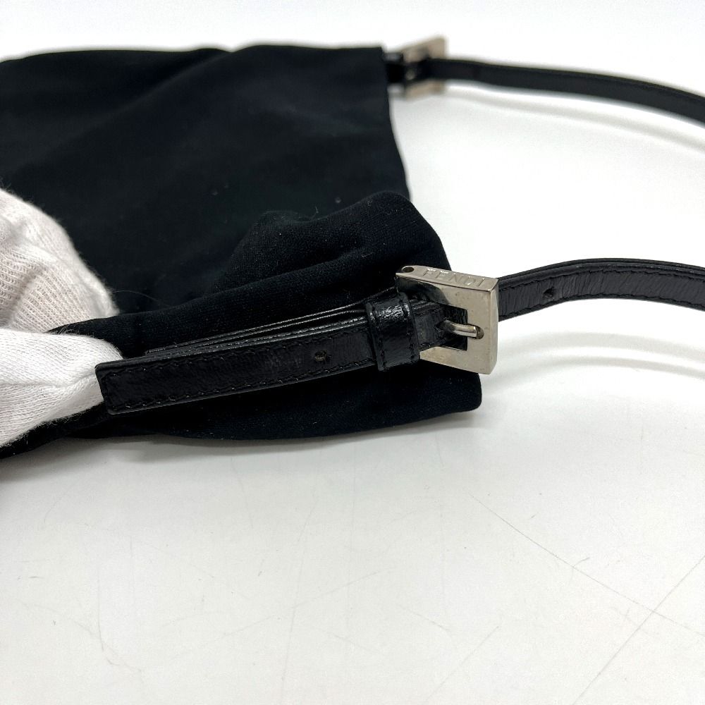 Fendi Handbag Logo Satin Black X — view 5