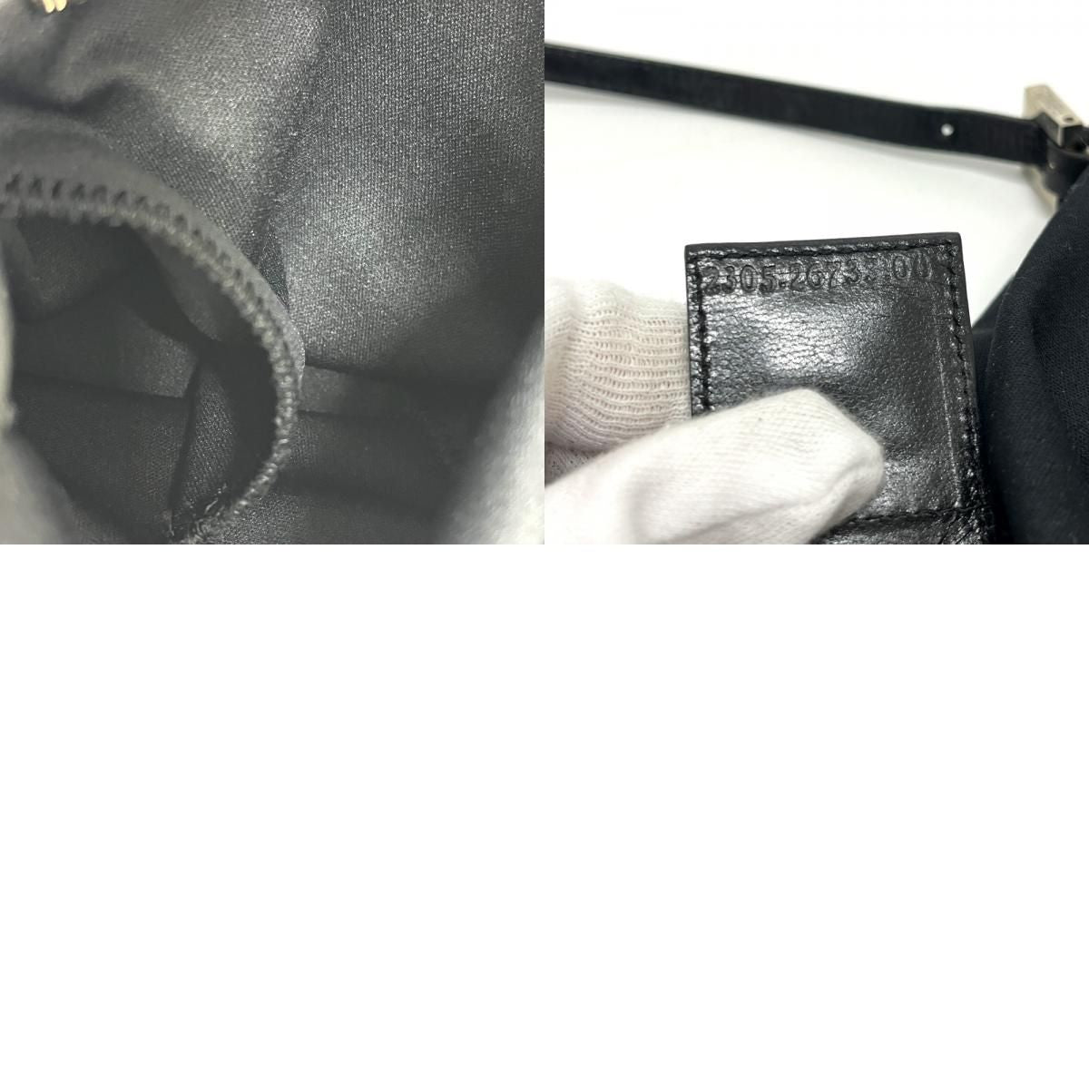 Fendi Handbag Logo Satin Black X — view 9