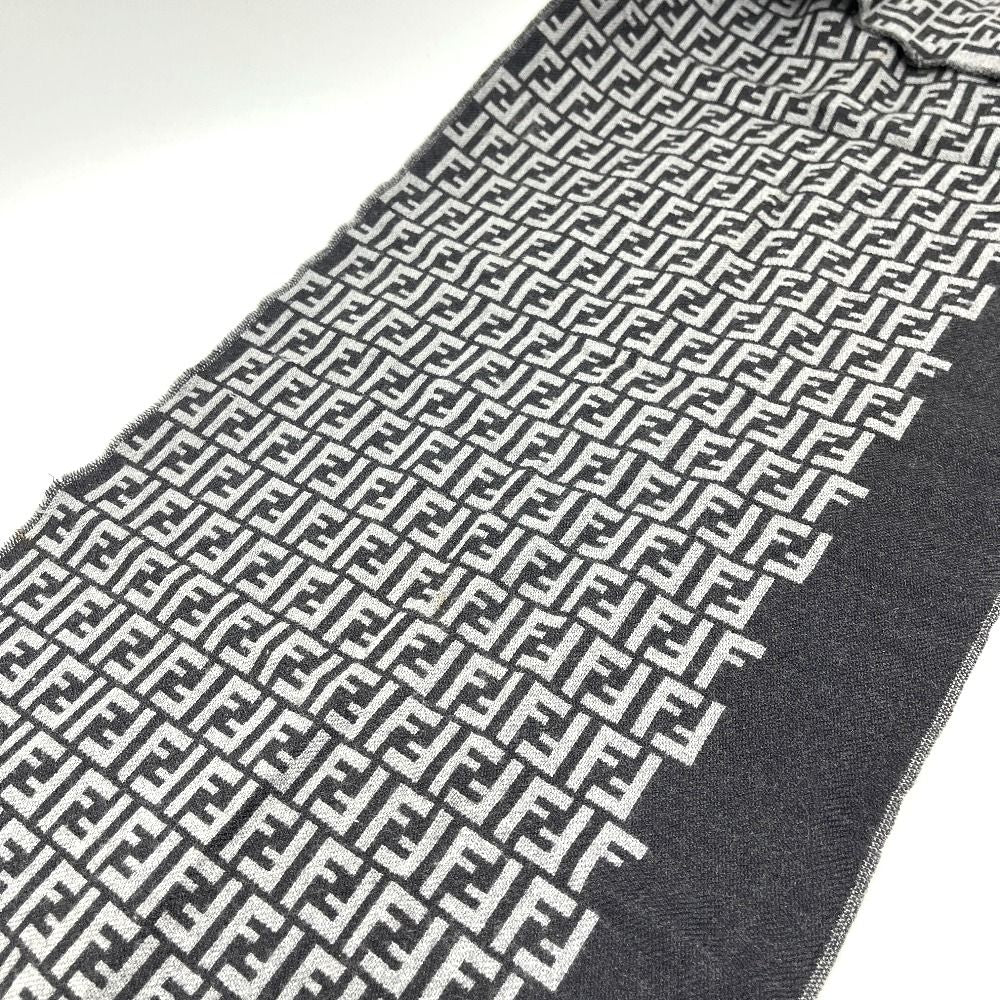 Fendi Scarf Zucca All Over Pattern Wool Gray — view 2