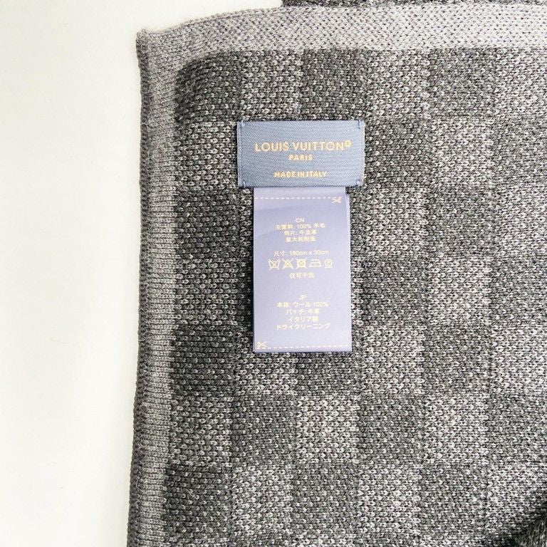 Louis Vuitton Scarf Neo Petit Damier Black Wool — view 4