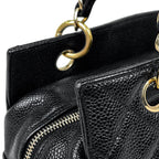 Chanel CC Logo Chain Shoulder Bag Quilted Tote — view 8