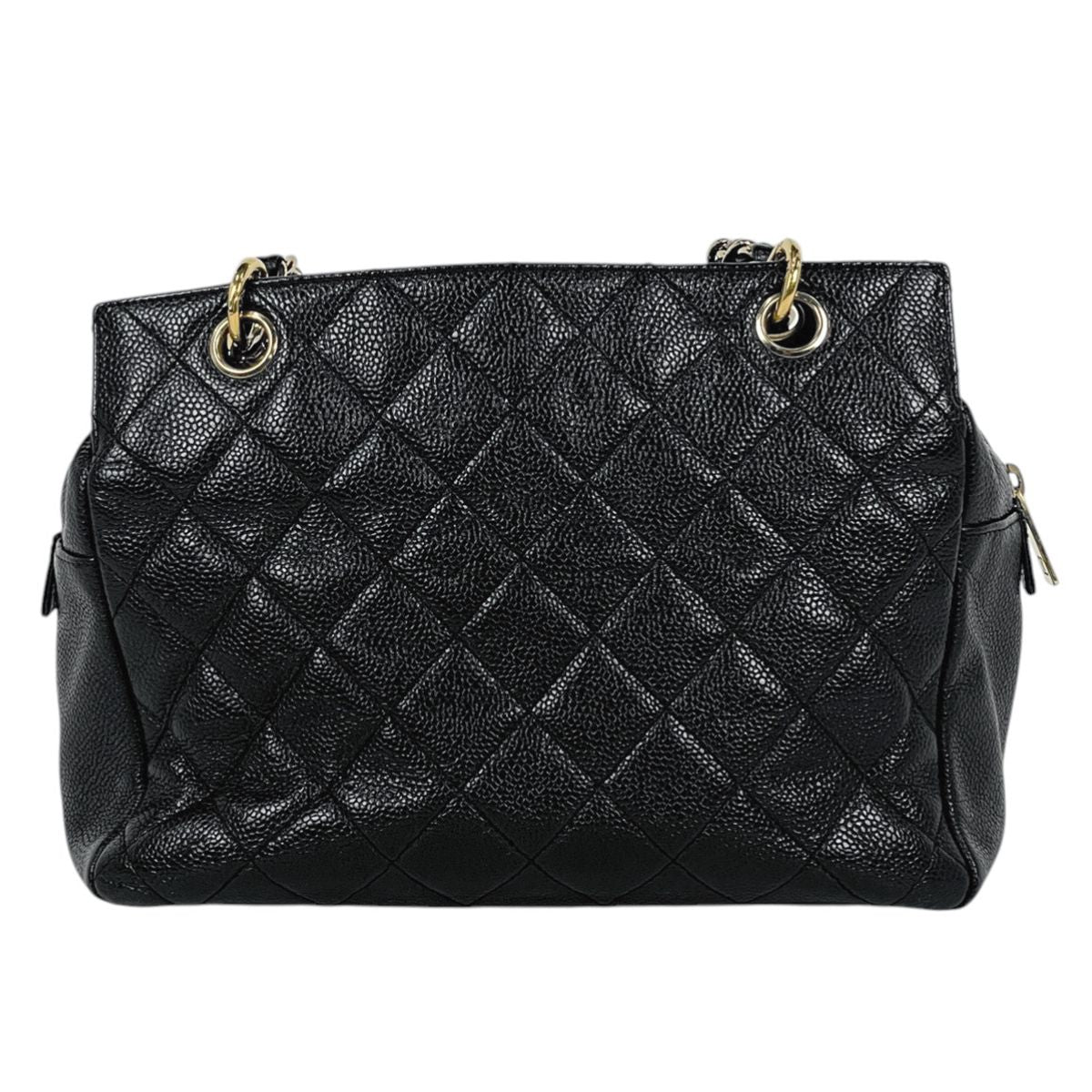 Chanel CC Logo Chain Shoulder Bag Quilted Tote — view 3