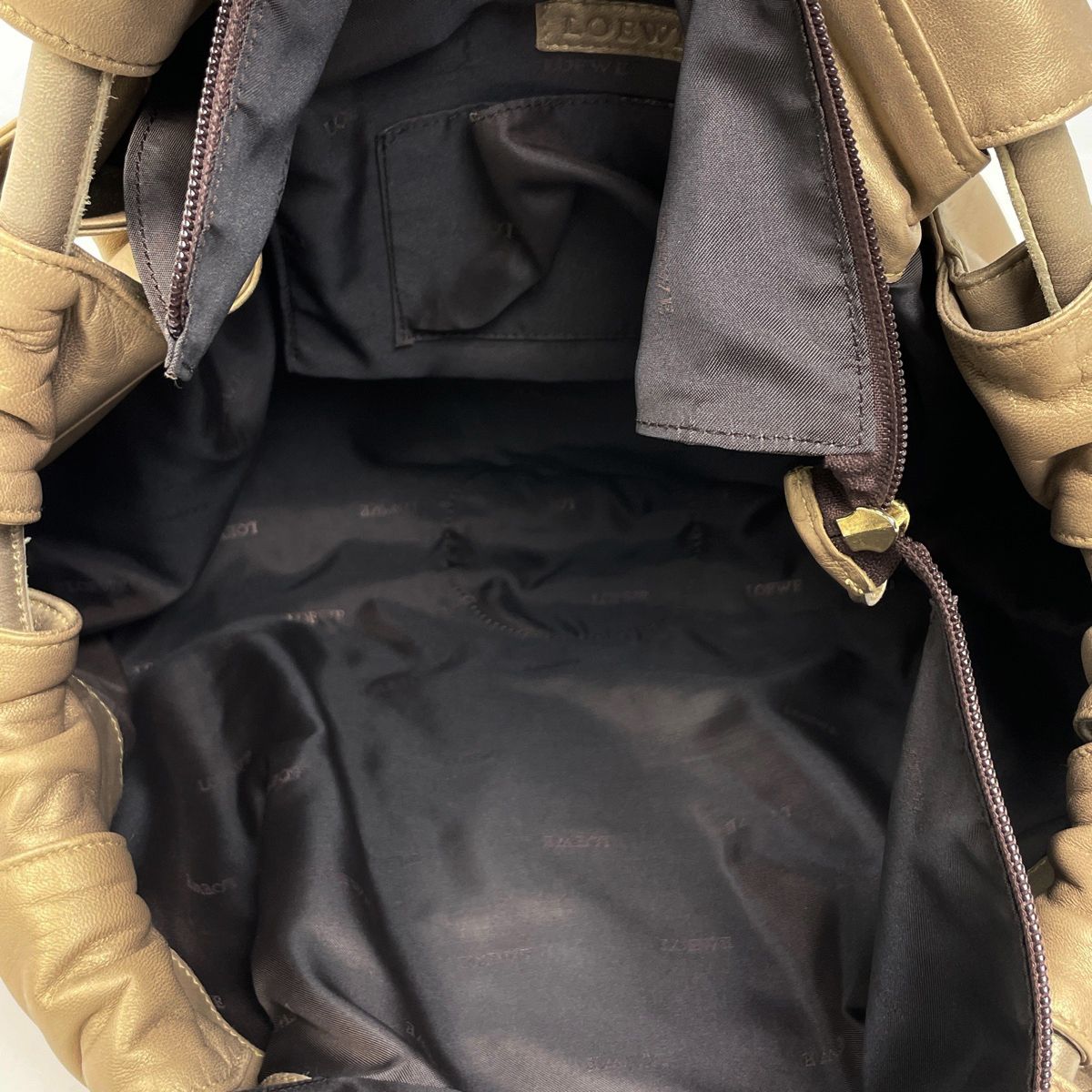 Loewe Nappa Aire Anagram Handbag Leather Gold — view 7