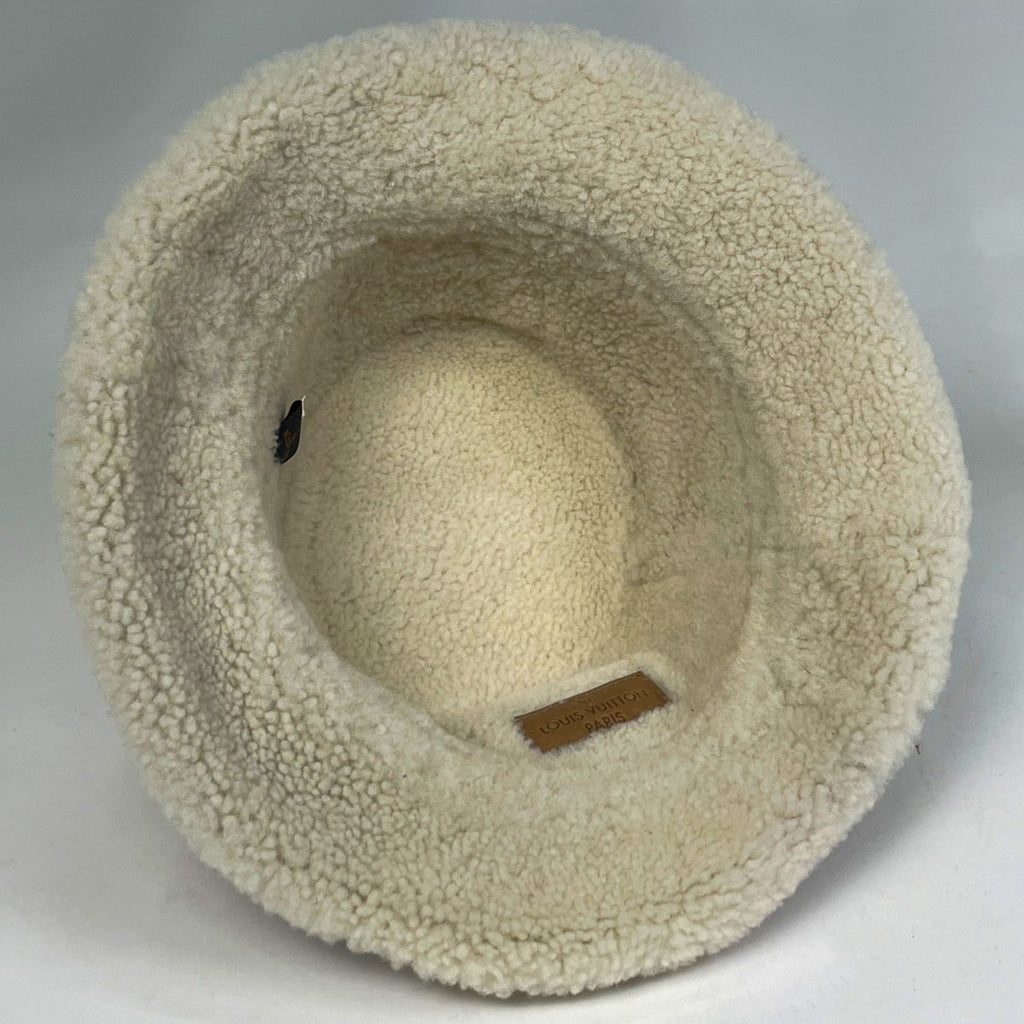 Louis Vuitton Chapeau Monogram Shearling Bucket Hat Sheep Leather Brown — view 3