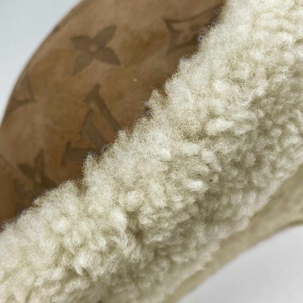 Louis Vuitton Chapeau Monogram Shearling Bucket Hat Sheep Leather Brown — view 5