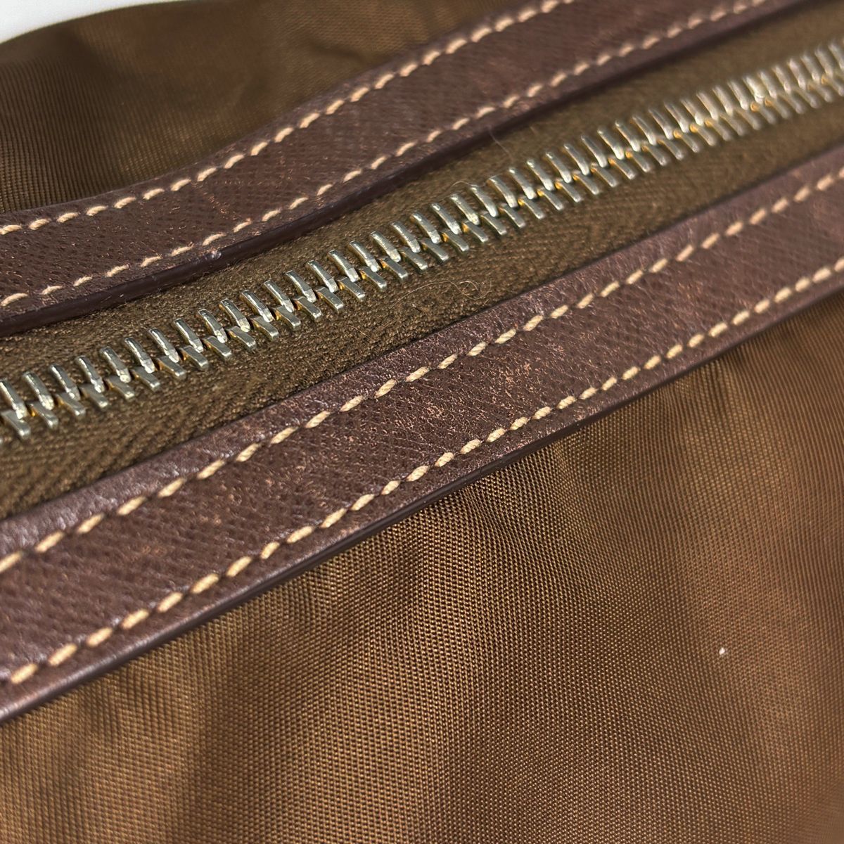 Prada Logo Tote 2-Way Shoulder Bag Nylon Brown — view 6