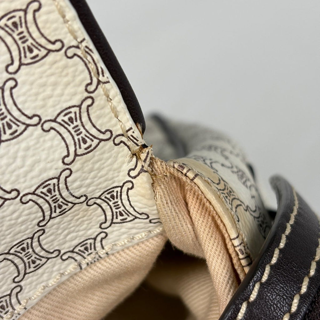Celine Macadam Pattern Handbag White — view 7