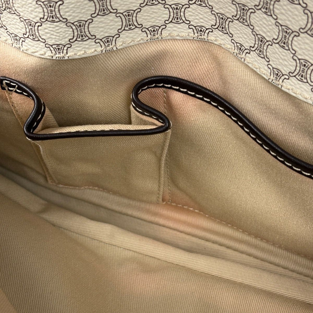 Celine Macadam Pattern Handbag White — view 8