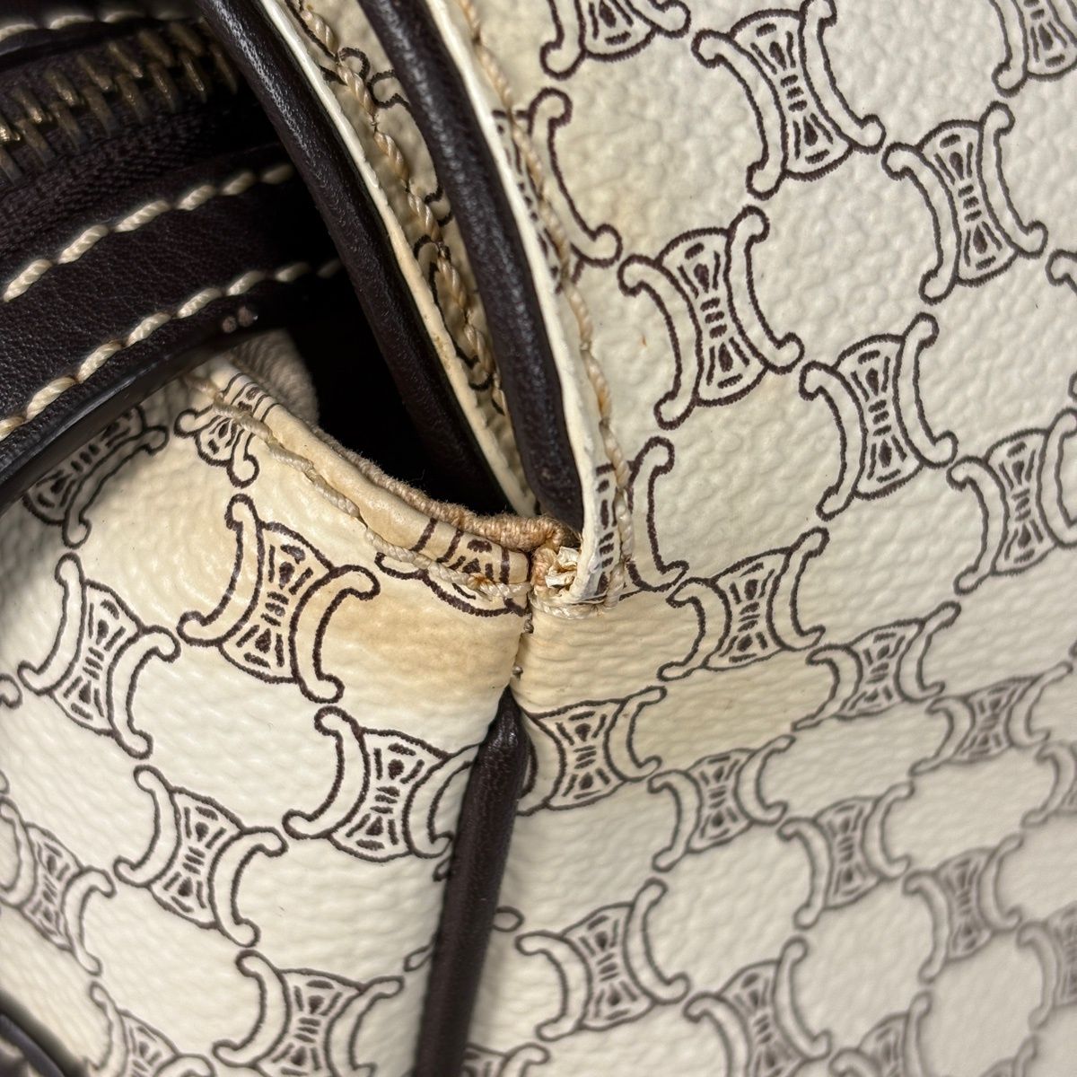 Celine Macadam Pattern Handbag White — view 4