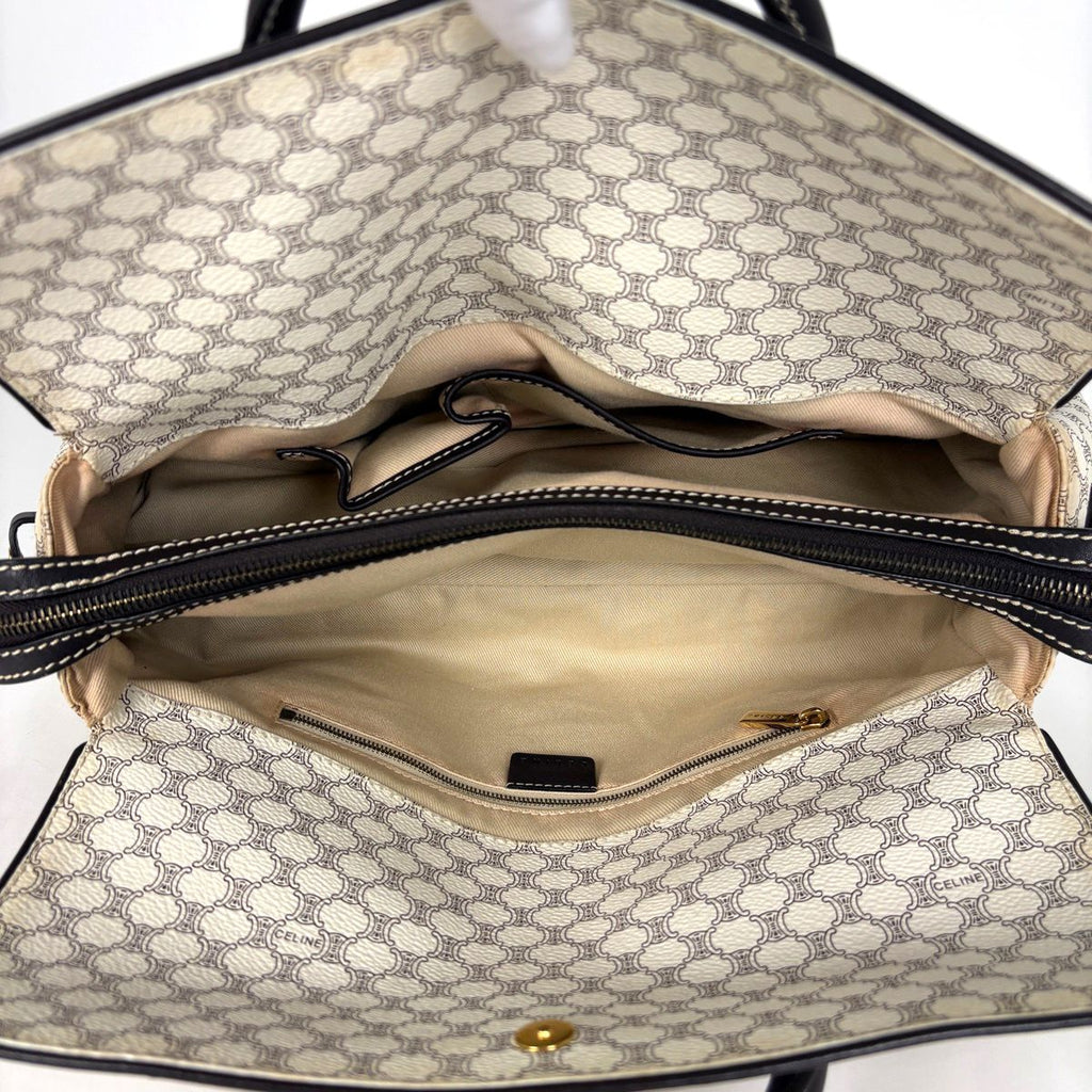 Celine Macadam Pattern Handbag White — view 9
