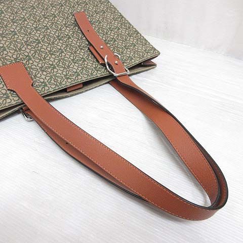 Loewe Buckle Horizontal Tote Anagram Jacquard Leather Green — view 8
