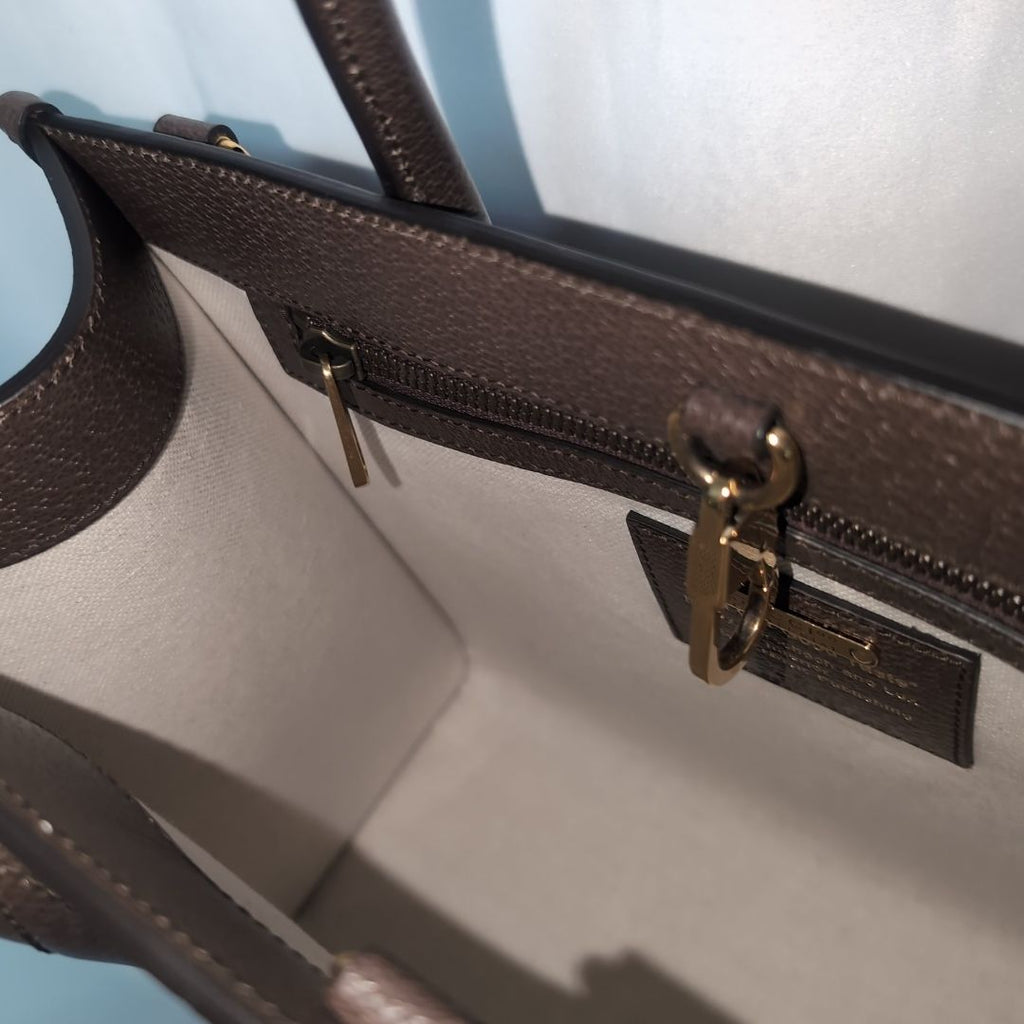 Gucci Leather Brown Logo Anniversary Tote — view 8