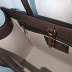 Gucci Leather Brown Logo Anniversary Tote — view 8