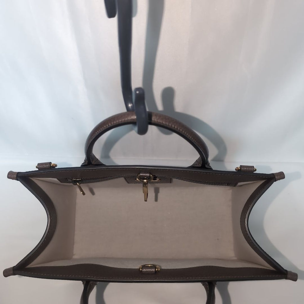 Gucci Leather Brown Logo Anniversary Tote — view 7