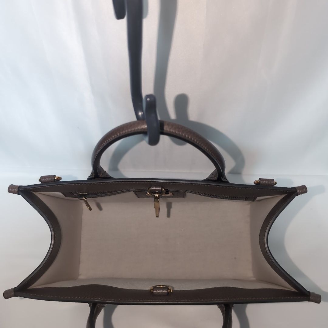 Gucci Leather Brown Logo Anniversary Tote — view 7