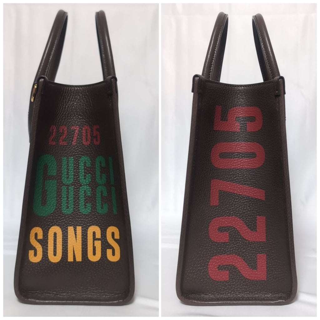 Gucci Leather Brown Logo Anniversary Tote — view 3