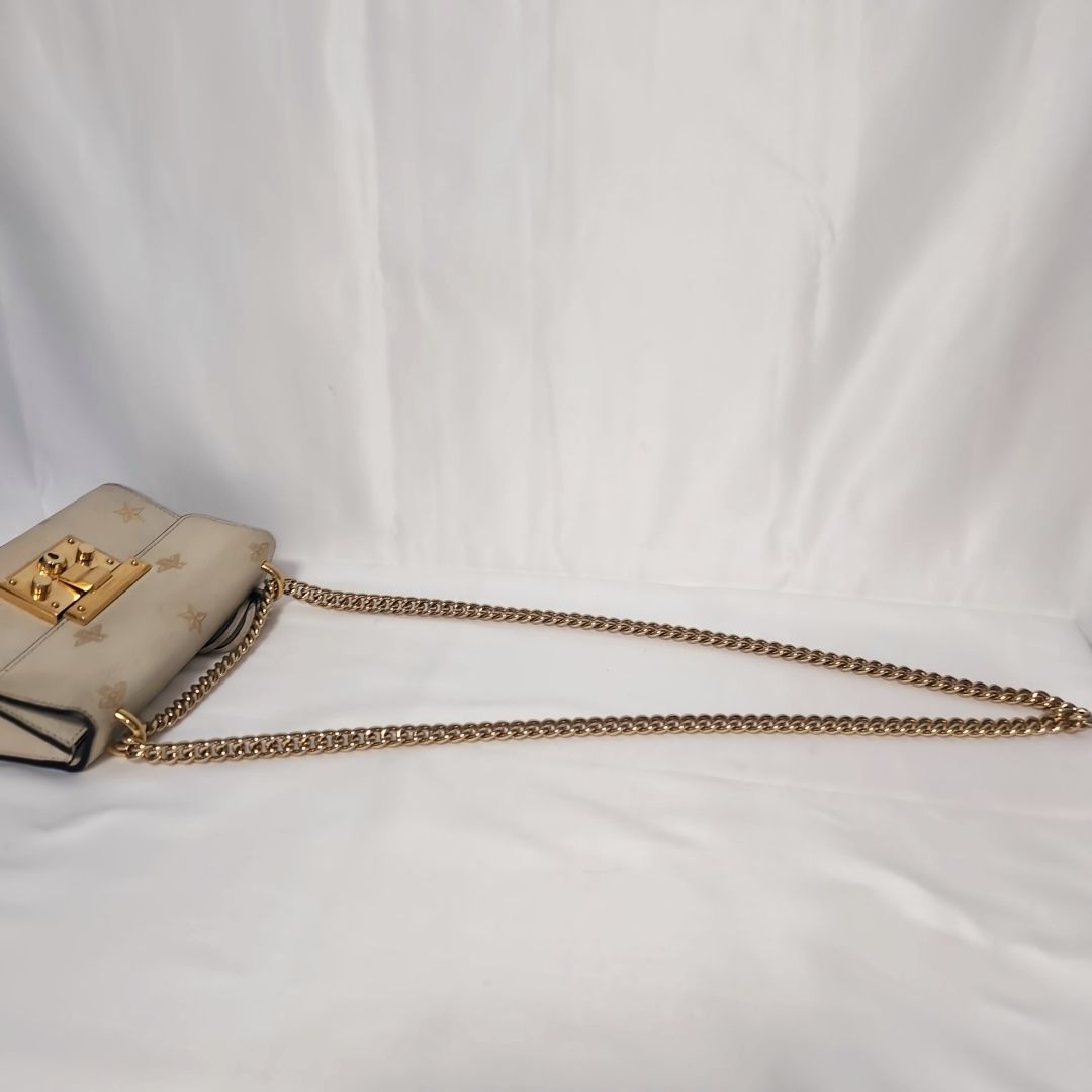 Gucci Leather Bi Star White Padlock Chain Shoulder Bag — view 8