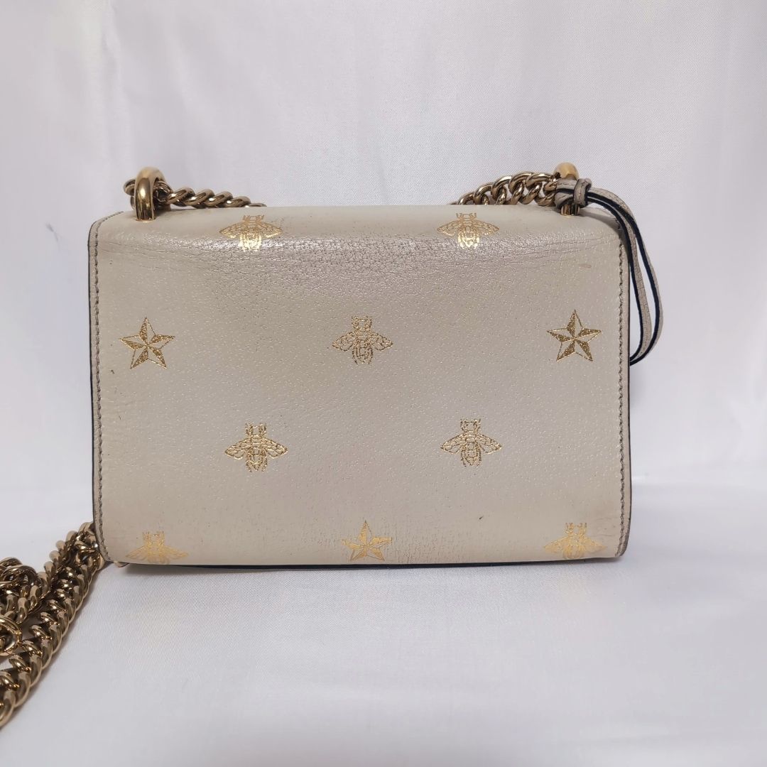 Gucci Leather Bi Star White Padlock Chain Shoulder Bag — view 2