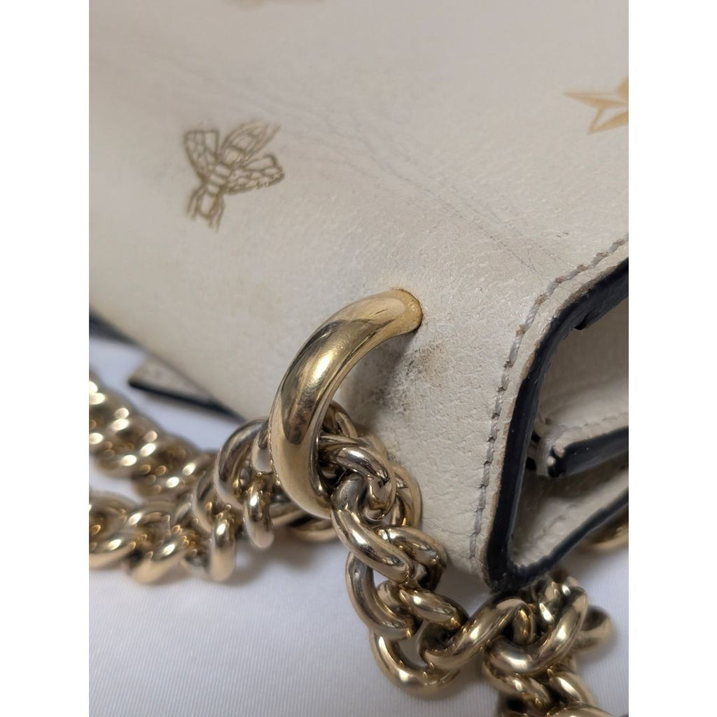 Gucci Leather Bi Star White Padlock Chain Shoulder Bag — view 5