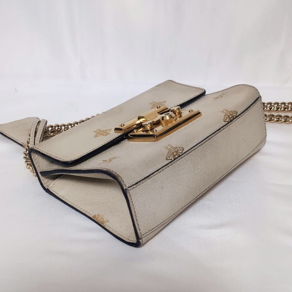 Gucci Leather Bi Star White Padlock Chain Shoulder Bag — view 3