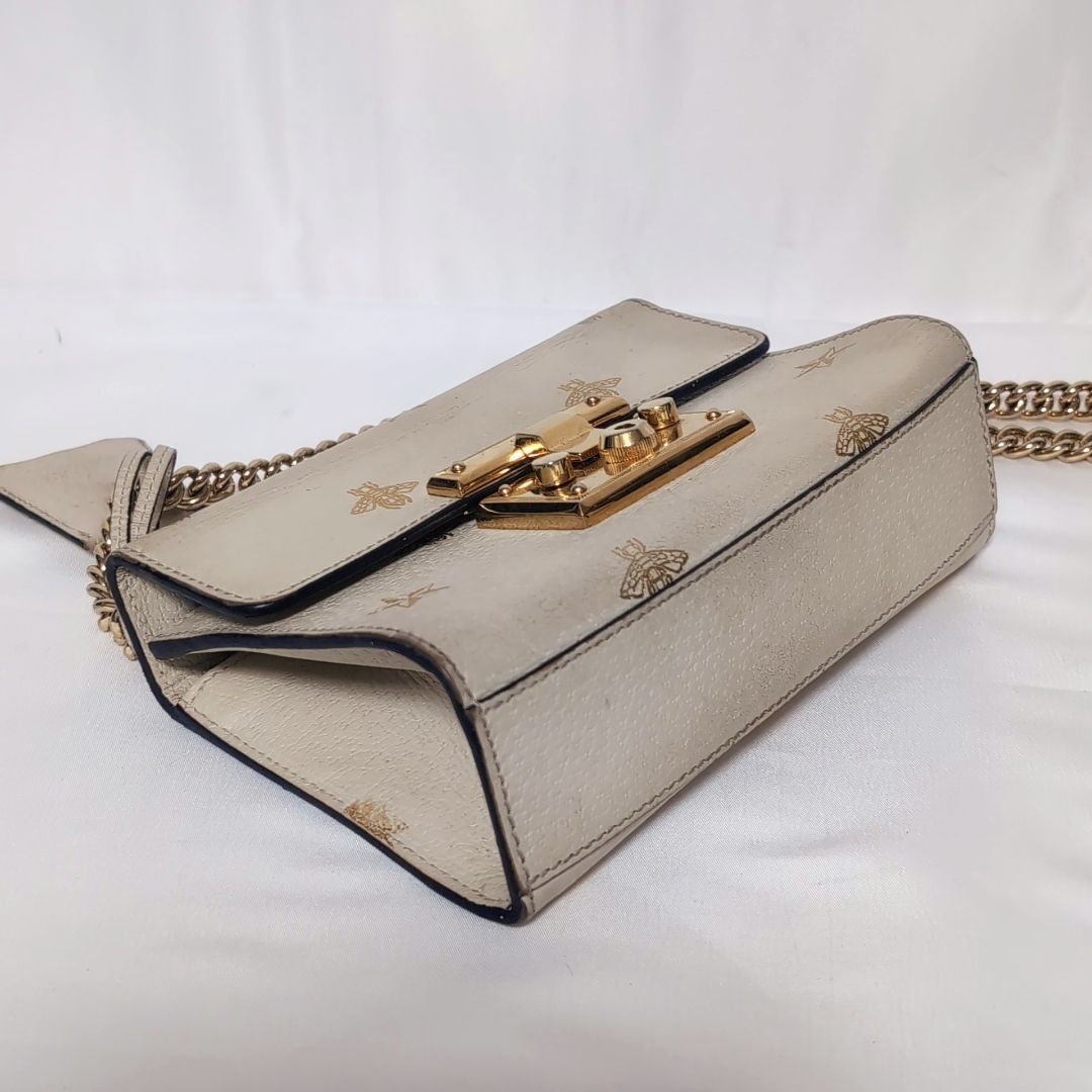 Gucci Leather Bi Star White Padlock Chain Shoulder Bag — view 3