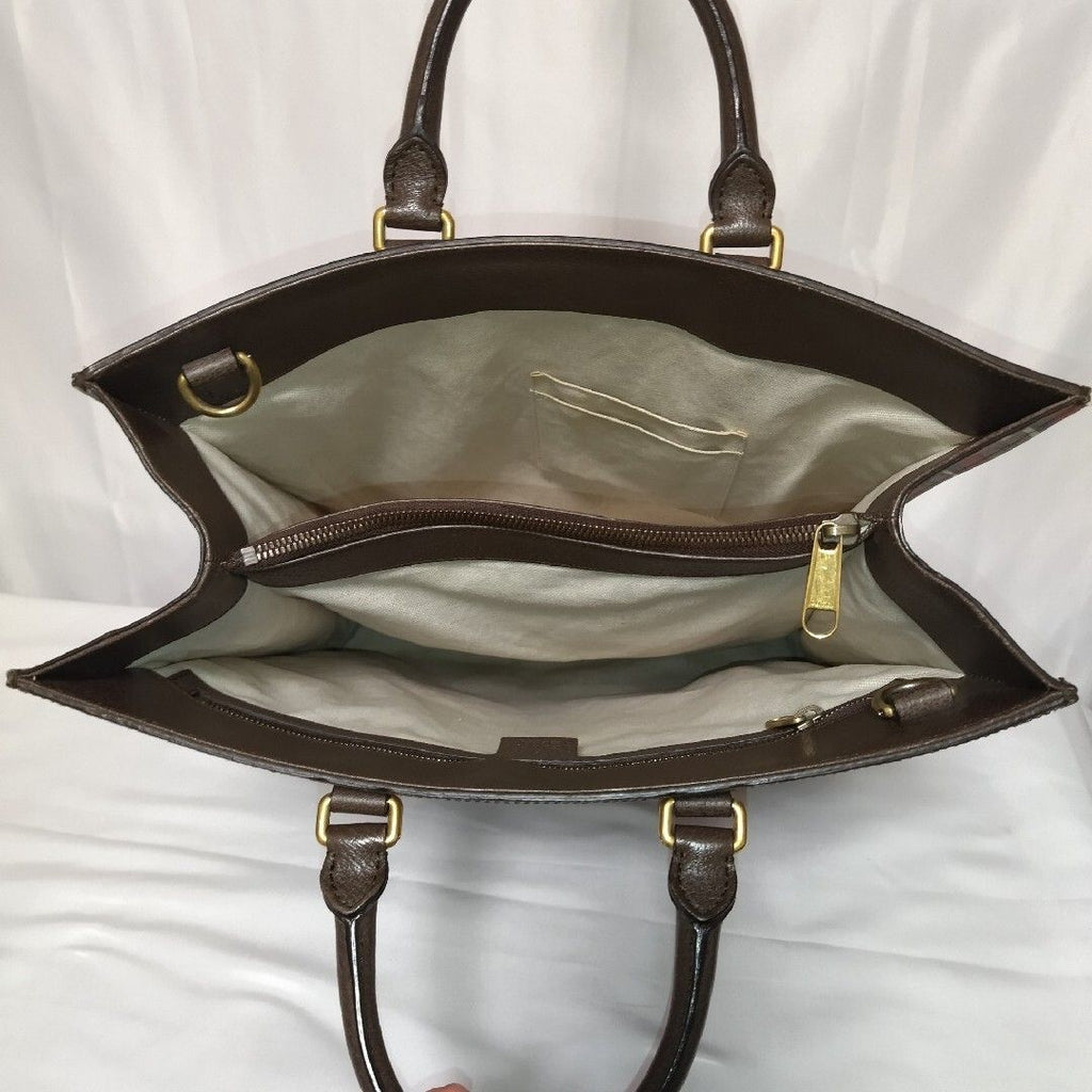 Gucci GG Supreme Chevron 2-Way Handbag Brown — view 7