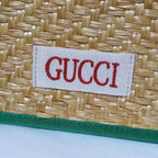 Gucci Children's Glider Straw Green Tote — view 7